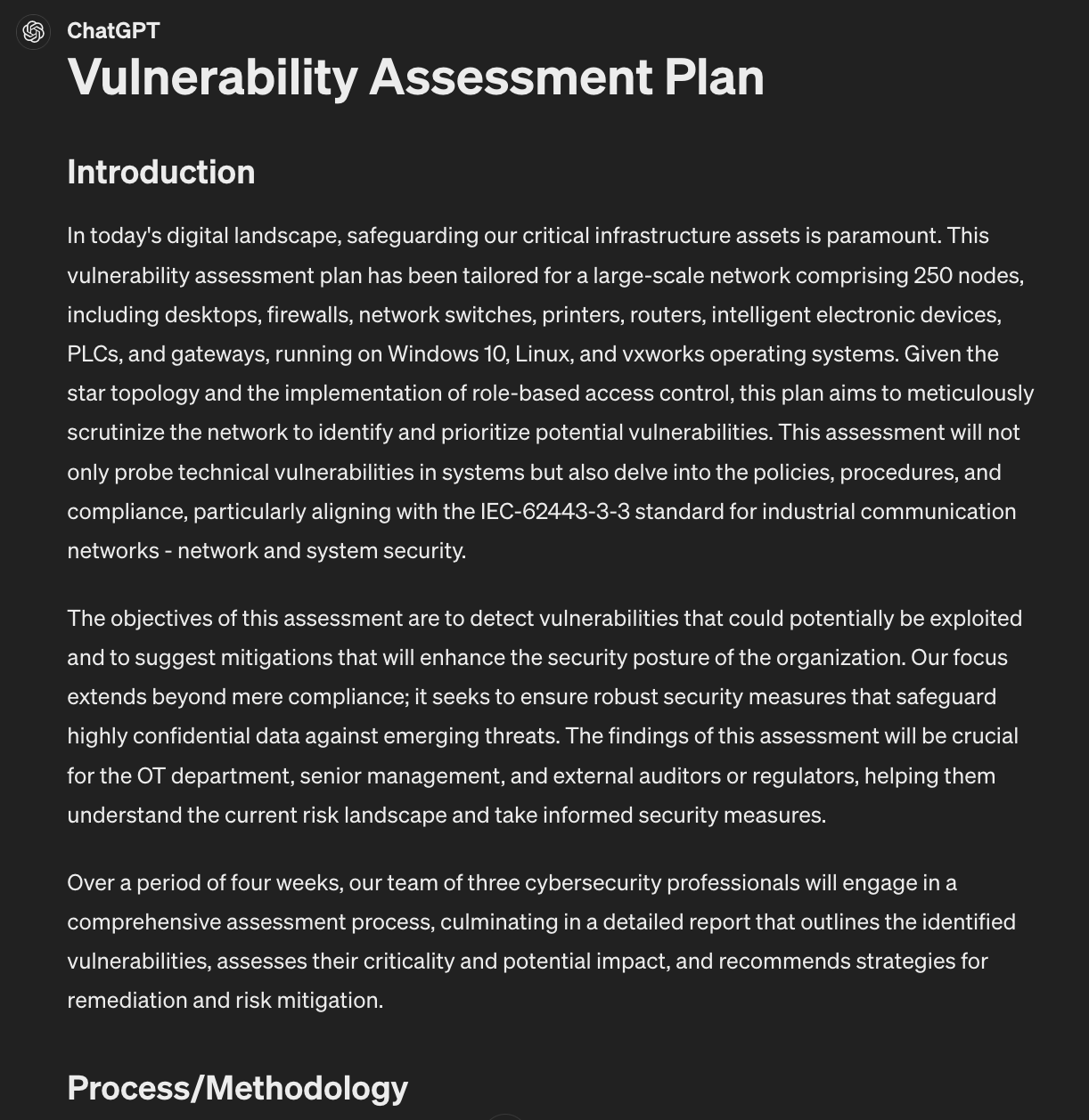 ChatGPT Prompt for Vulnerability Assessment Plan - All about Cyber Security